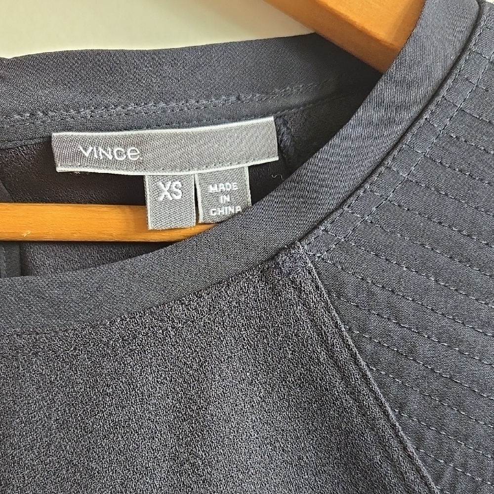 VINCE BLACK SHORT SLEEVE SHIRT DRESS SIZE XS - Picture 2 of 14